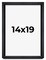 14x19 Shadow Box 1" Depth Black Picture Frame - UV Acrylic, Backing, Hanging Hardware